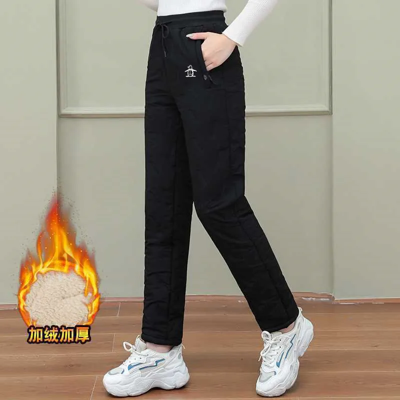 Winter Golf Wear Women 2024 Authentic Golf Pants Cold Proof Keep Warm Straight Pants Lamb Wool Casual Pants Women Golf Clothing