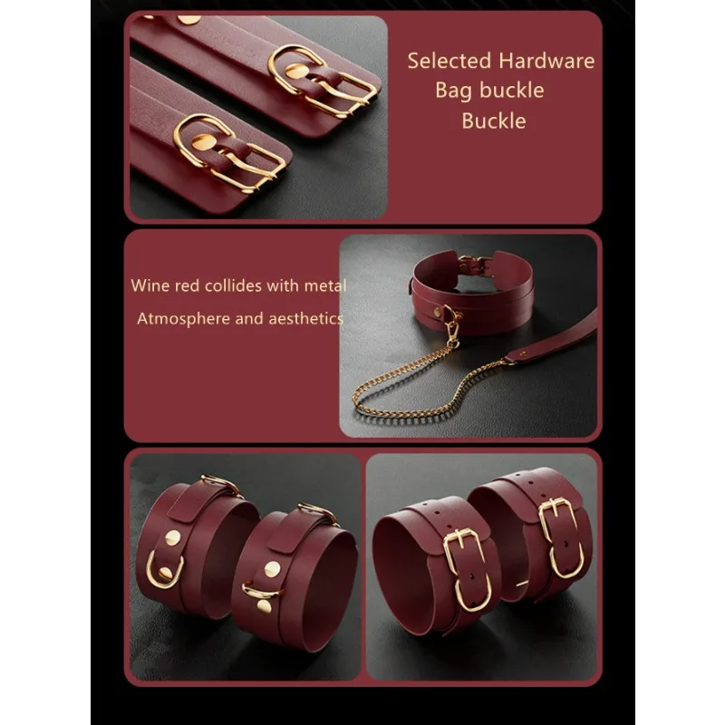 ألعاب BDSM الغريبة المثيرة، مجموعة حقائب ربط وتجليد مثيرة من الجلد القطيفة، نكت، سياط، مقابس المؤخرة، ألعاب نسائية، مشابك الحلمة، ضبط #4