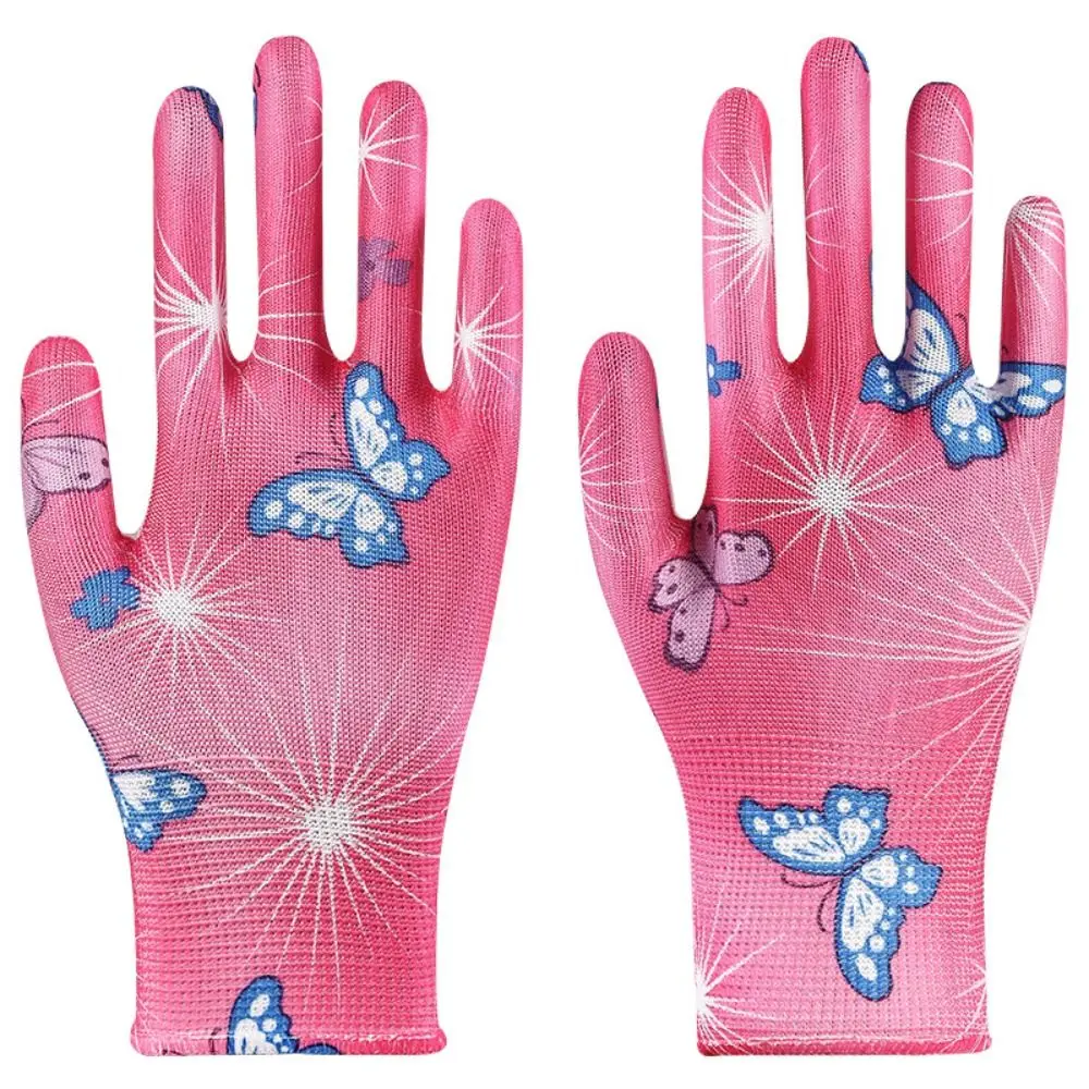 1Pair Thin Planting Labor Gloves Labor Protection Nylon Gardening Gloves Anti-Fouling Breathable Women Work Gloves Floral Garden