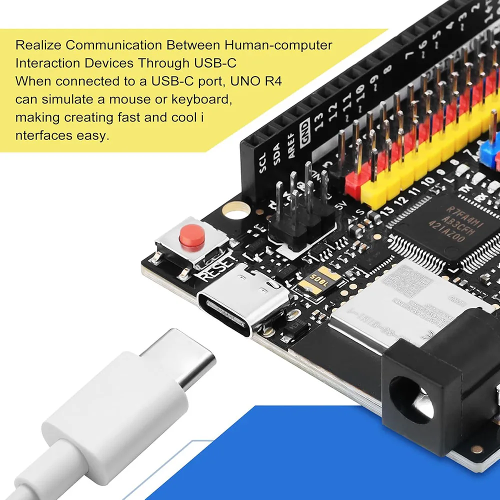 UNO R4 Minima WiFi Development Board for Arduino, USB-C ESP32-S3-MINI Programming Learning Controller Core Board, 12x8 LEDs