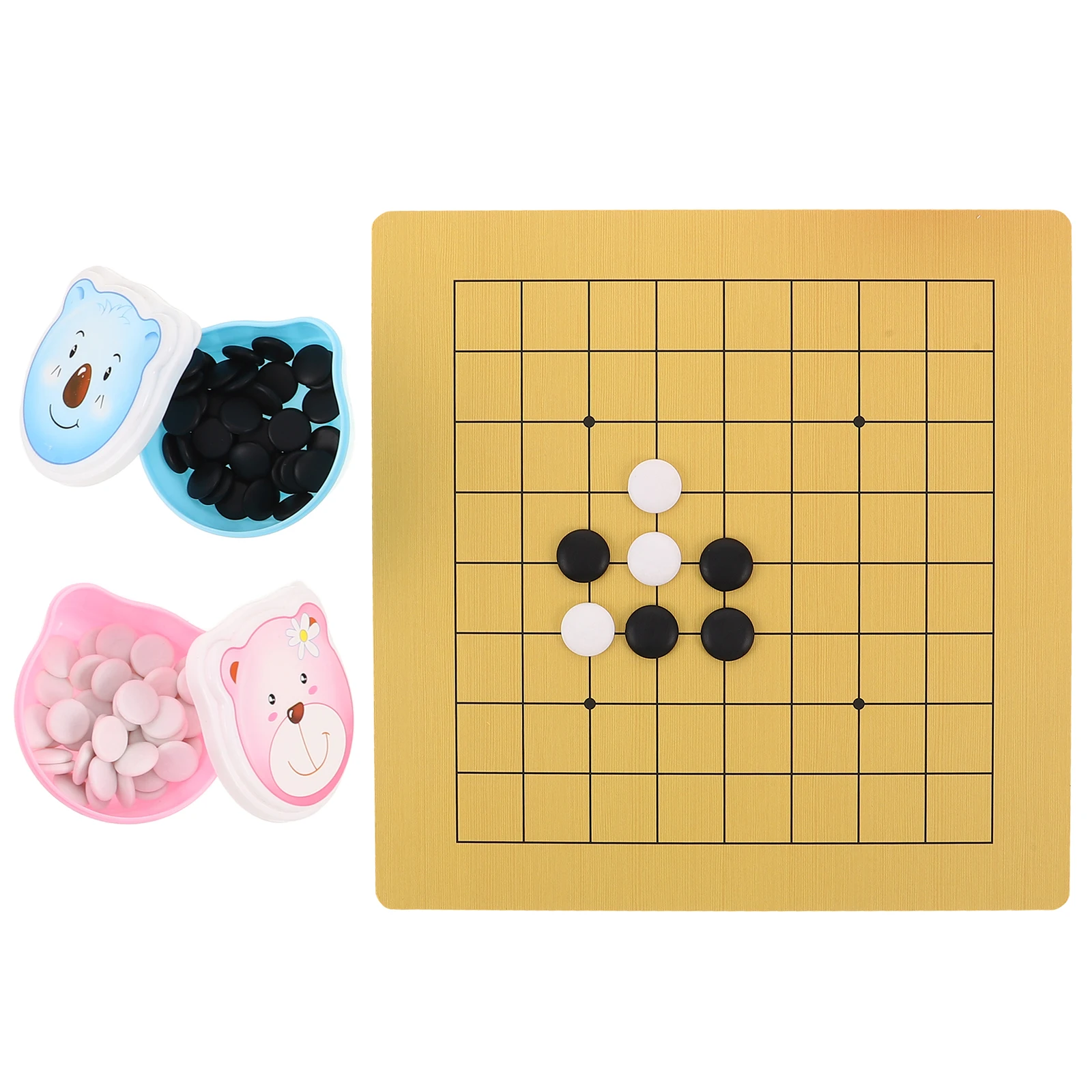 

2 Sets Children's Chess Chinese Board Travel Game Plastic Learners for Weiqi
