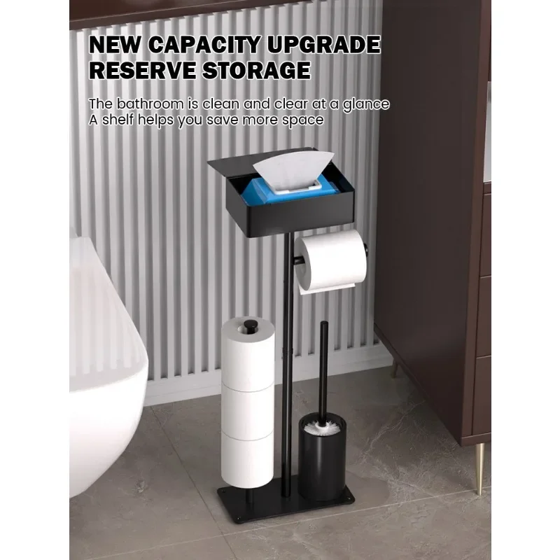 

Toilet Tissue Holder Stainless Steel Floor Standing Roll Paper Holder Bathroom Floor Toilet Paper Holder No Need To Drill Holes