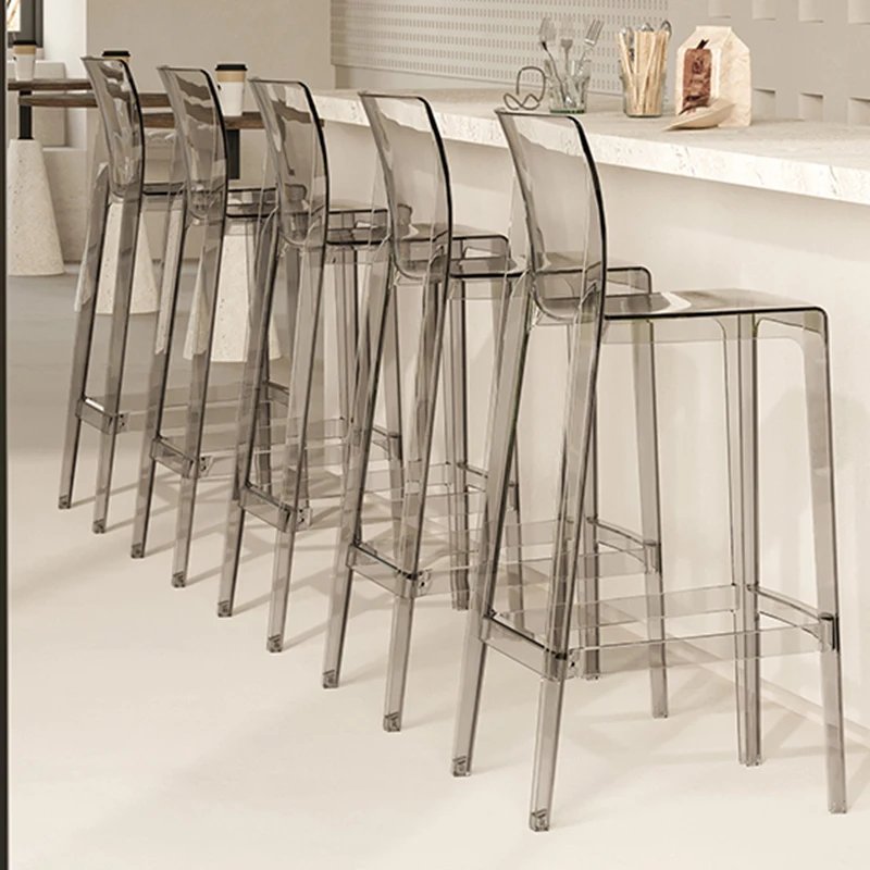 Dining Office Nordic Bar Chairs Modern Designer Acrylic Luxury Chair Stool Minimalist Taburetes De Bar Library Furniture WXH15XP