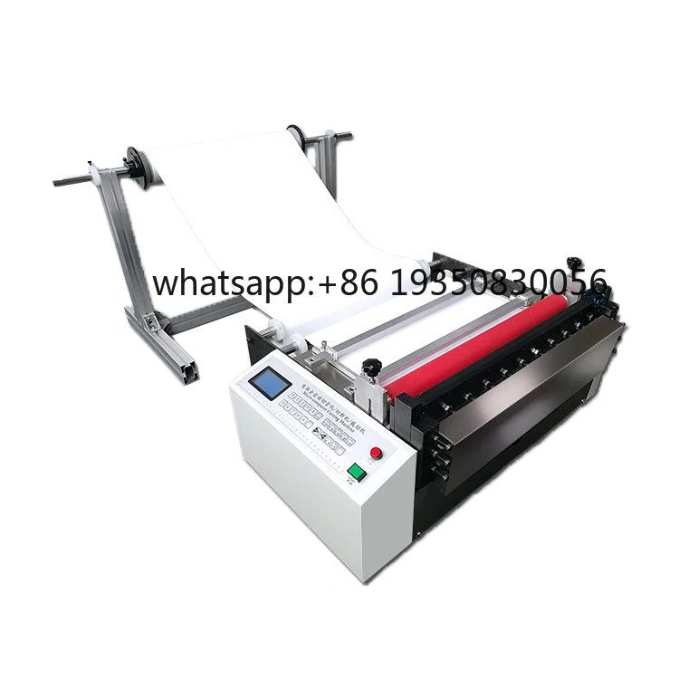 QK-300 Automatic Width PVC Cloth Microcomputer Non-woven Paper Bread Paper Tube Material  Roll to Sheet Cutting Machine