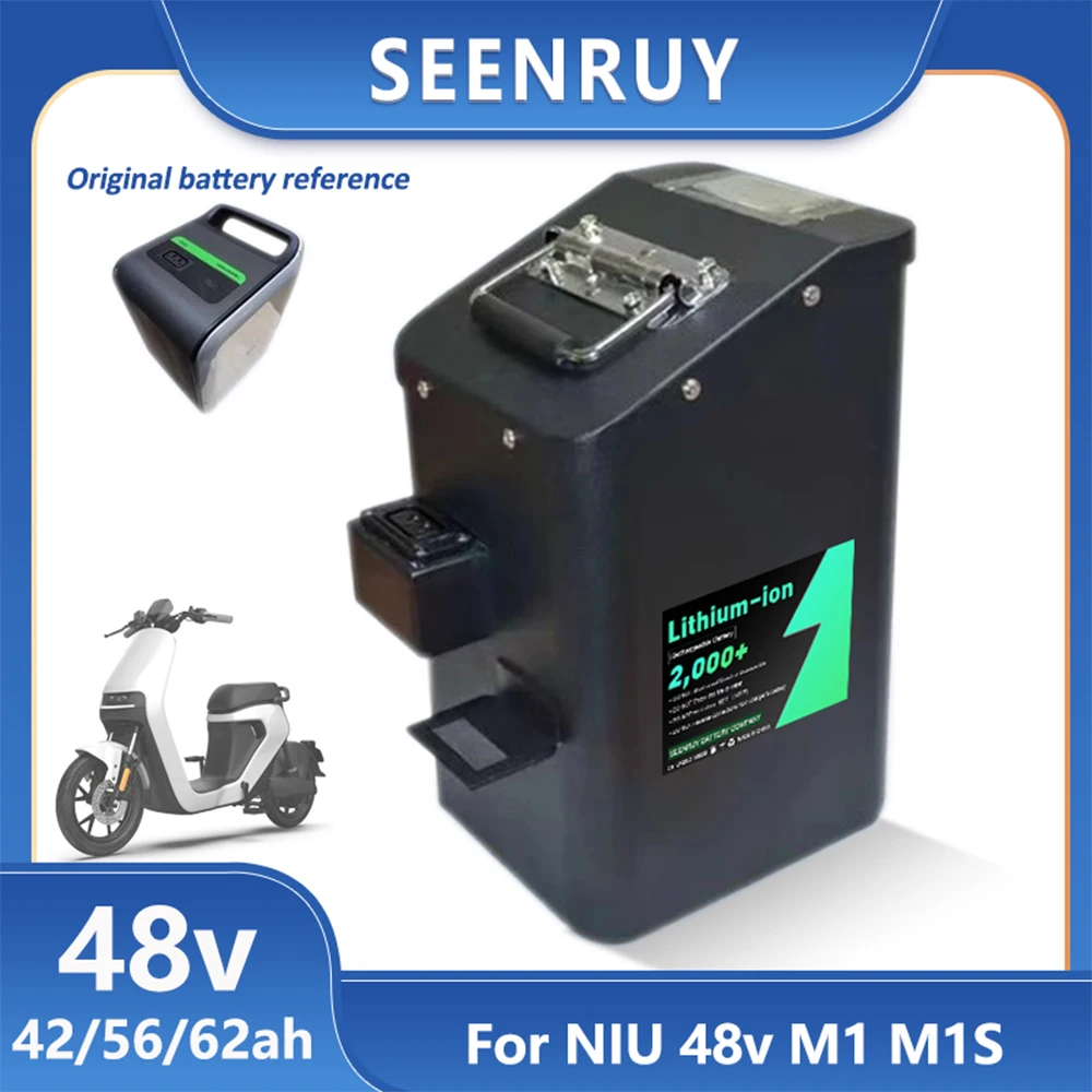 

Литий-ионный аккумулятор NIU M1 M1S 48В 42Ач 56Ач 62Ач с настраиваемой функцией, BMS 80А и Bluetooth для мотоцикла