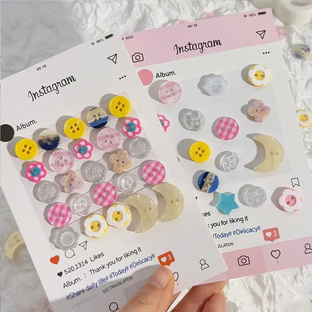 

10pcs 2/4-hole Mixed Color Crafts Buttons Doll Scrapbooking Sewing Accessories Decorative Clothes Materials DIY Buckles