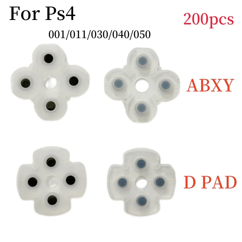200 шт. силиконовые резиновые подушечки ABXY D, кнопки для контроллера Sony Playstation 4 PS4 JDM-050-055 030 040 001 011
