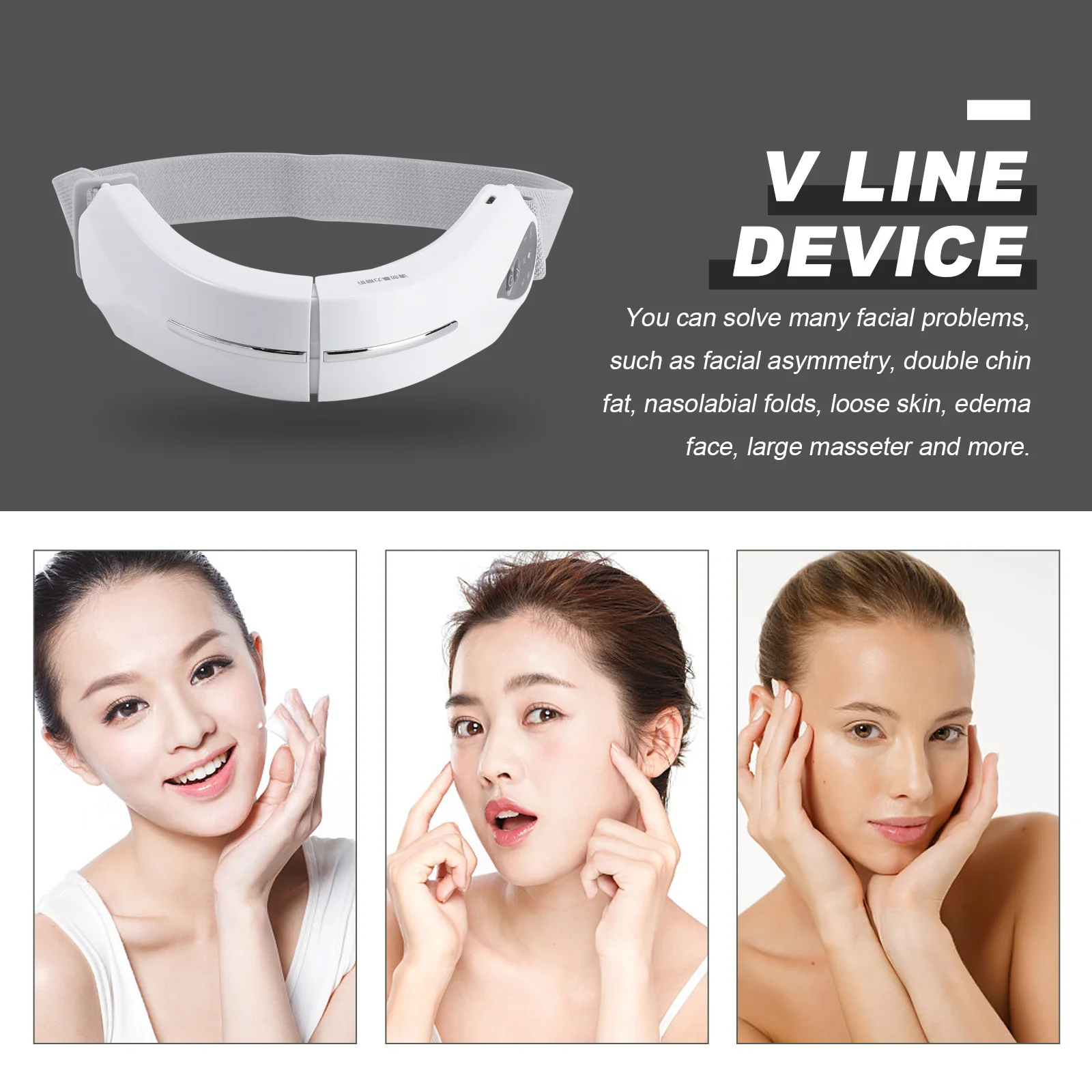 1 قطعة جهاز التخسيس الوجه عالية الجودة ABS المواد أداة رفع الوجه تشديد مزدوجة الذقن المخفض الجلد ثبات مدلك #1