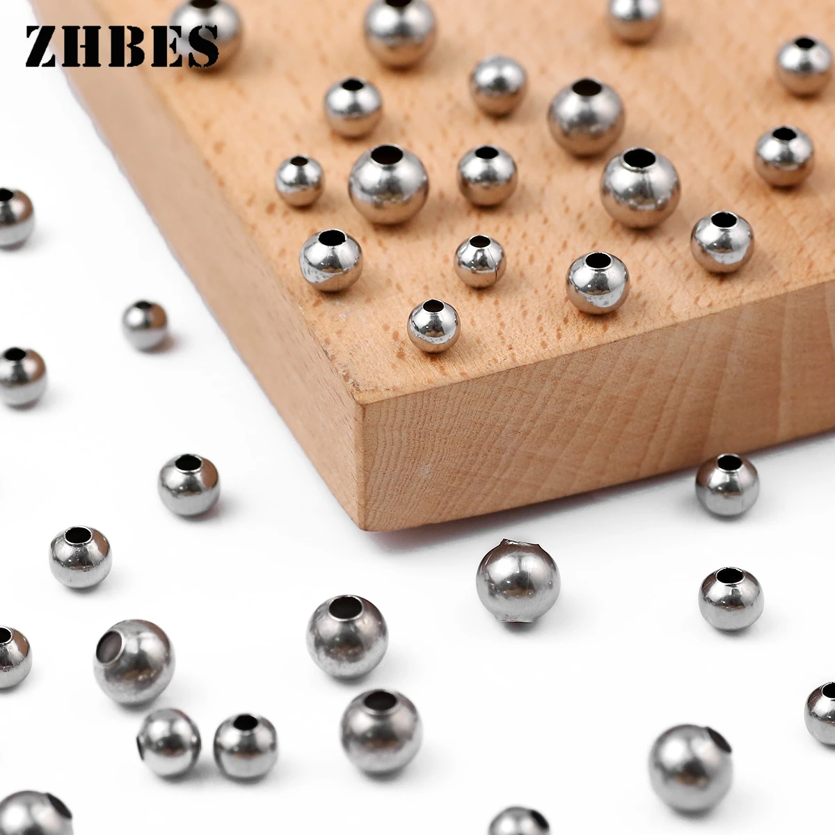 

3/4/5/6/8MM Golden Stainless Steel Spacer Beads Ball Metal Round Loose Beads For Jewelry Bracelets Making DIY Accessories