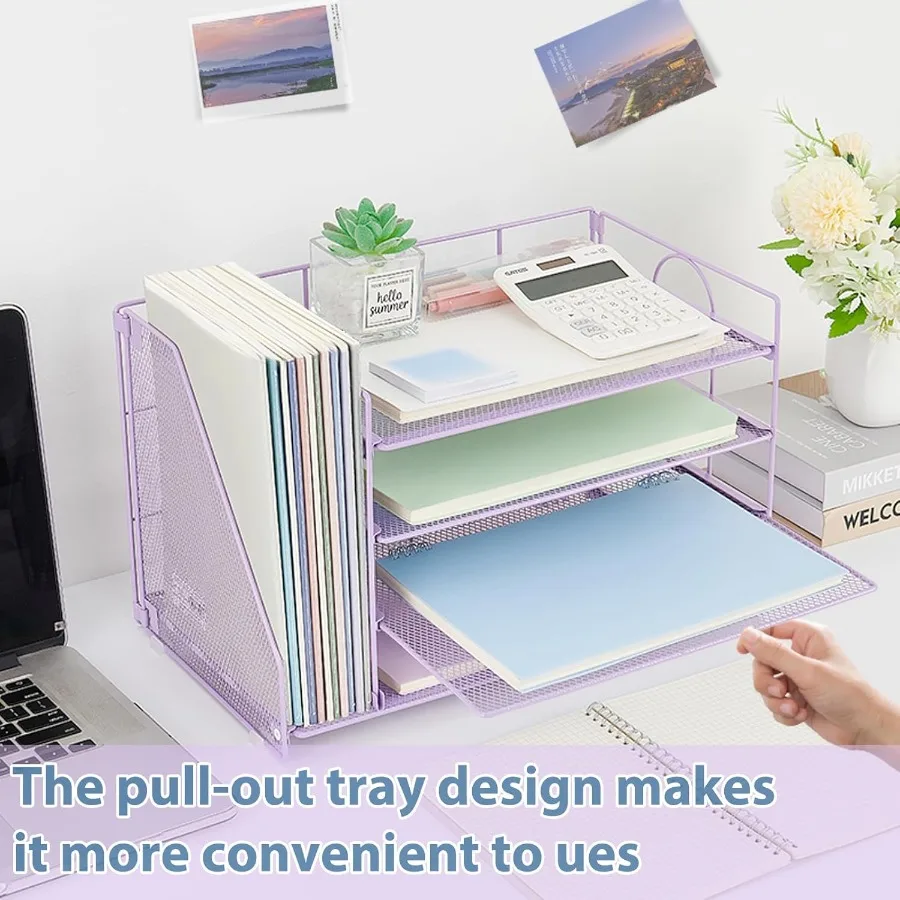 4-уровневый органайзер для бумаги с держателем для журналов для офисных настольных аксессуаров и органайзеров для рабочих мест Настольный органайзер для файлов со ст.