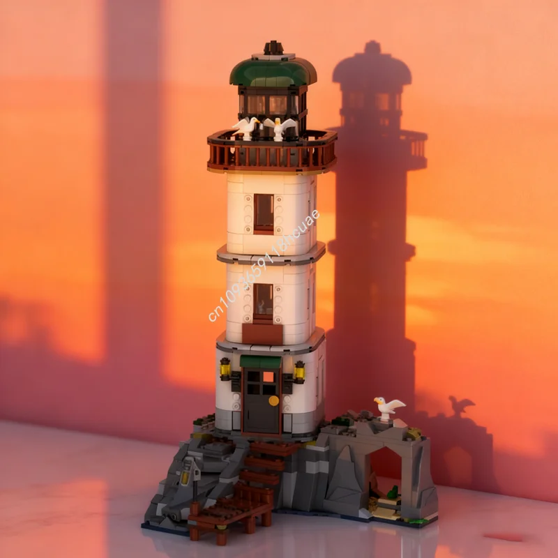 

930 шт. MOC маяк Grimsmouth Cove скрытая боковая модель строительные игрушки блоки сборка DIY рождественские подарки креативный кирпич для детей