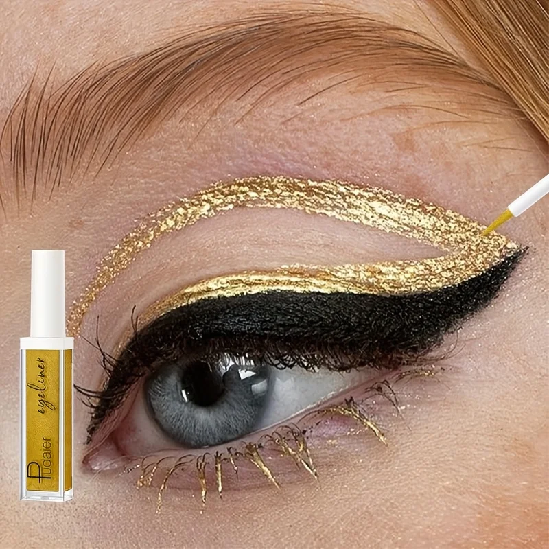 初心者とプロのための真珠光沢のあるリキッドアイライナーセット,防水,速乾性,防汚,12色