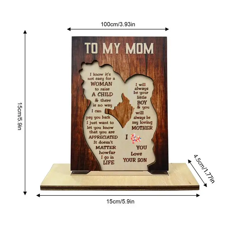 علامات خشبية لعيد الآباء منقوشة لأمي، علامة مركزية مدروسة محفورة لطاولة غرفة المعيشة وعيد الأم والأب