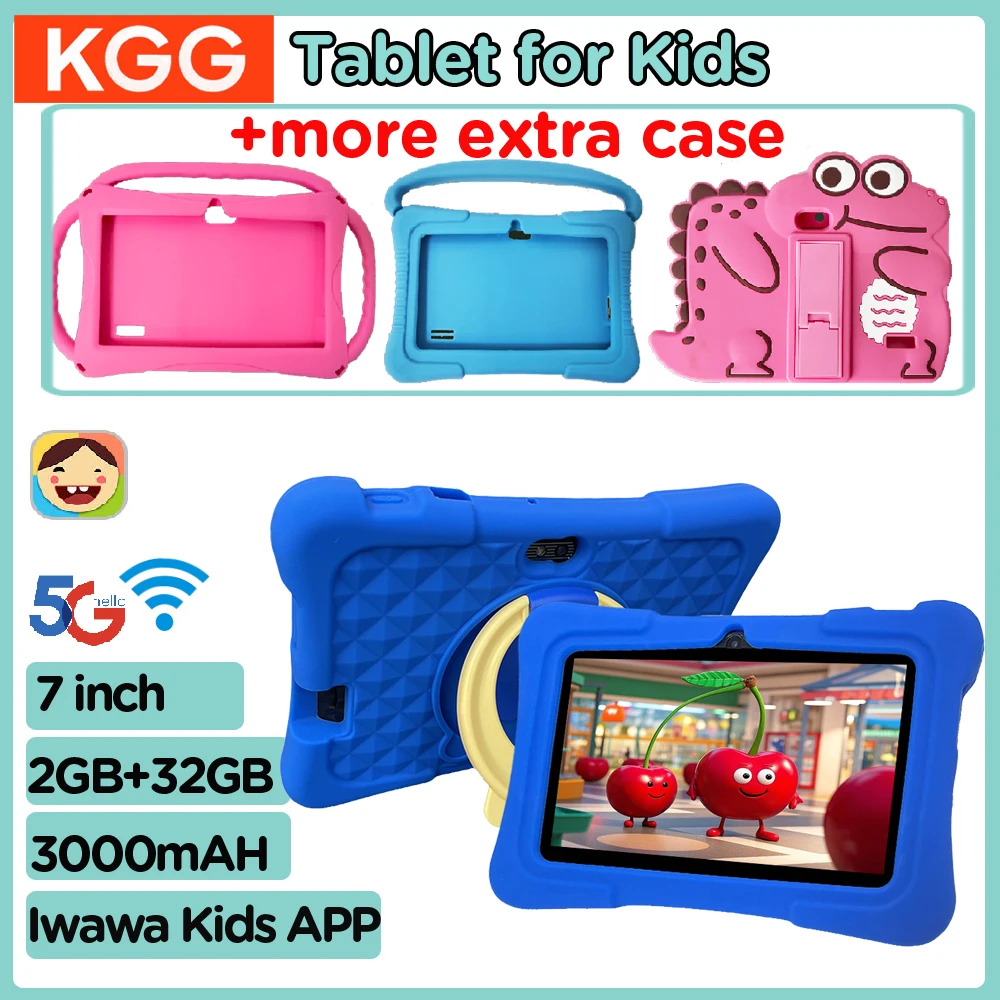 7 Inch Kid Tablet Android 32GB 5G WiFi Tablet PC Toddler Educational Learning Toys Dual Camera Children's Gift Kids Software