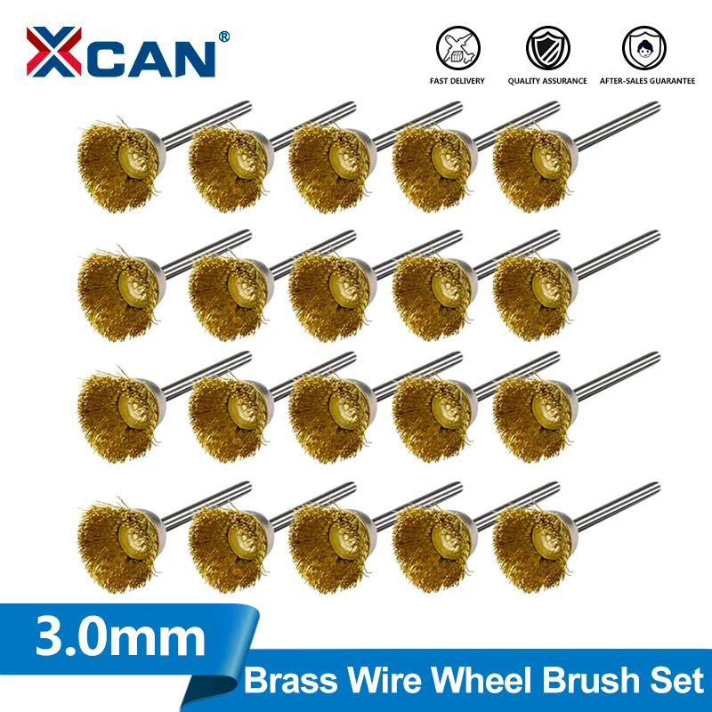 

Набор проволочных щеток XCAN, 20 шт., 3,0 мм, латунные, для роторного инструмента Dremel, для удаления ржавчины с металла
