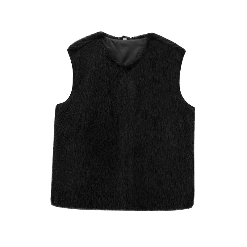 Winter Autumn Casual artificial fur Gray vest new women\'s Faux Fur Vest fashionable Sleeveless Waistcoat Female