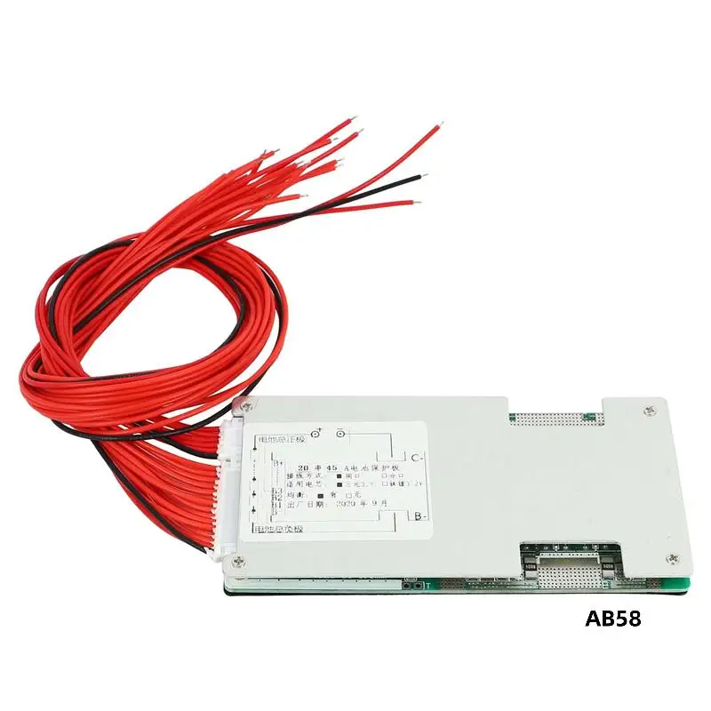 

2X BMS 20S 72V 45A 18650 Lithium Battery Protection Board PCB Battery Active Balancer Charger Power Bank Charging Supply