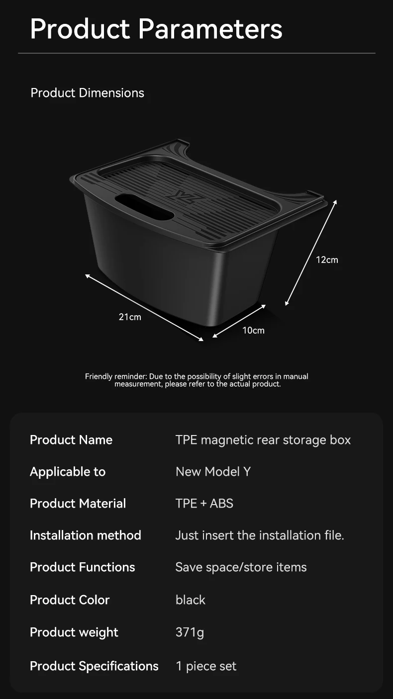 YZ Für Tesla Hinterer Stauraum Box Modell Y YL Juniper TPE Mittelkonsole Sitz-Mülleimer Organisation Auto-Innenausstattung Zubehör 2026 – Detail 13