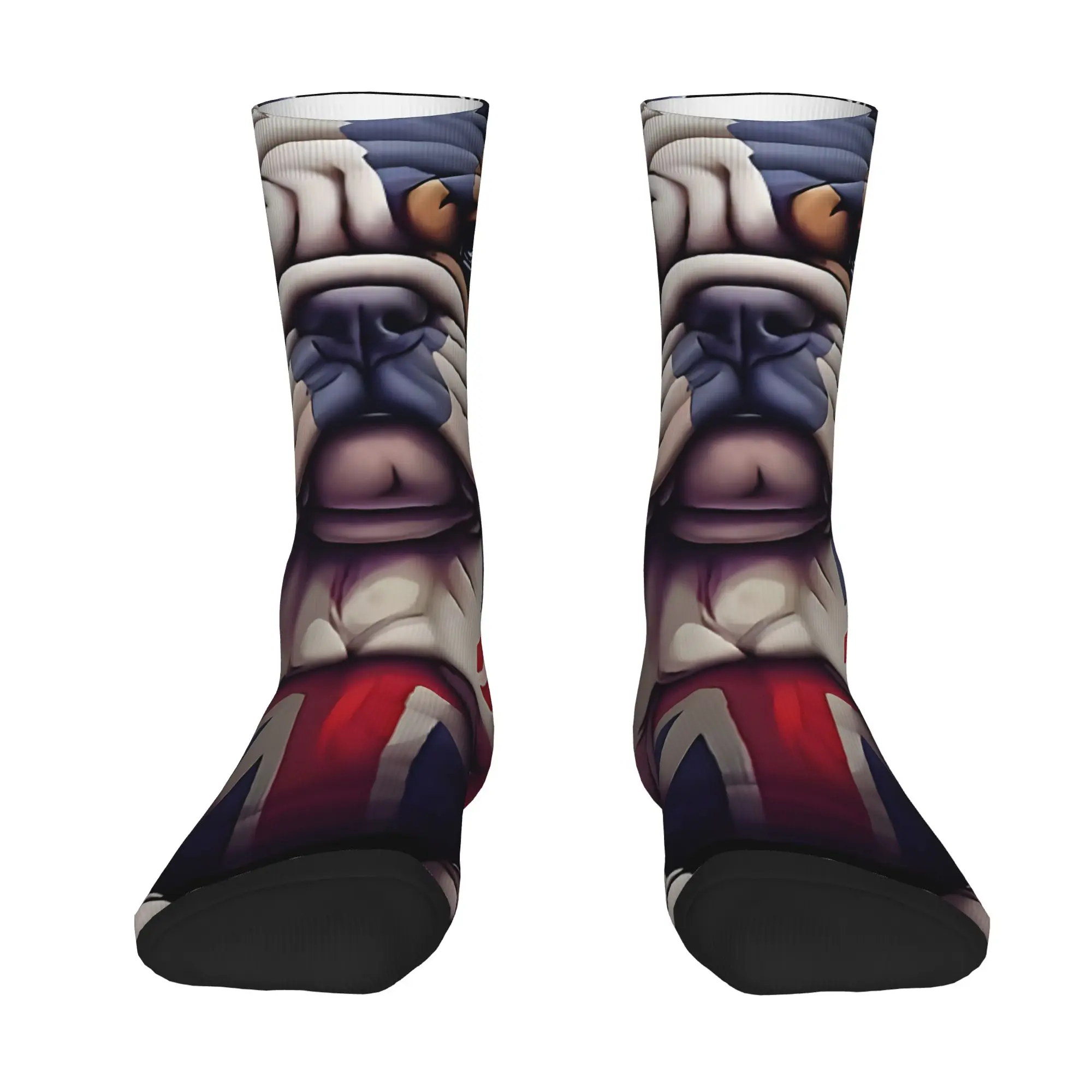 1 Pair Hip Hop Retro English Bulldog Puppy In London Crazy Men's Sock Unisex  Street Style Seamless Printed Funny Novelty Happy