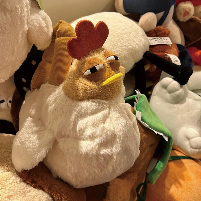 

Ugly Hen Shoulder Bag Fur Chicken Plush Handbag Funny Kawaii Chicken Pendant Keychain Doll Satchel Purse for Women Birthday Gift
