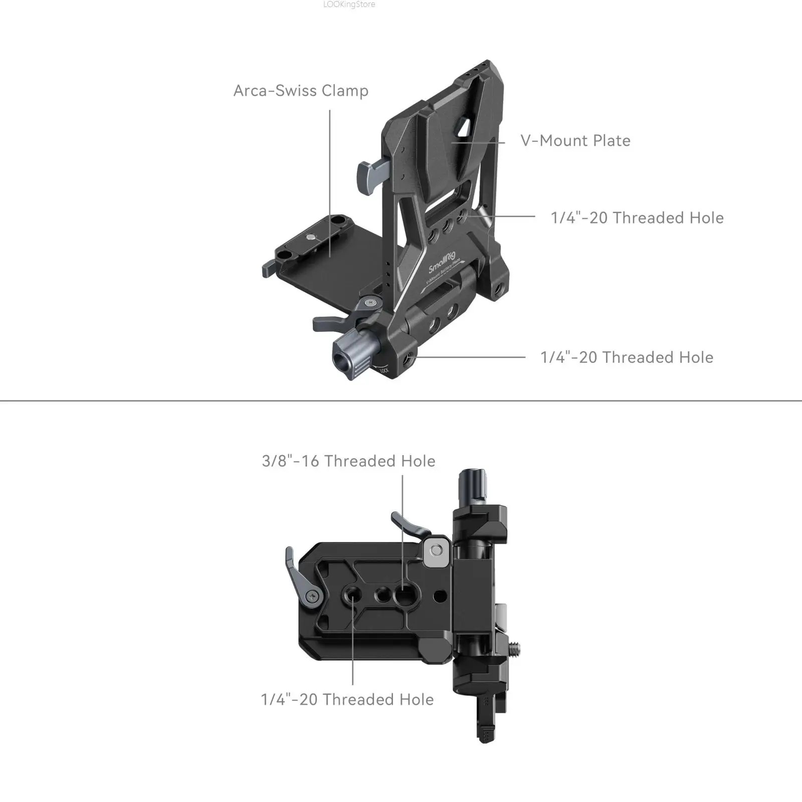 SmallRig V-Mount Battery Plate, V Lock Battery Mounting Plate with 1/4