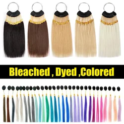 Real Human Hair Swatches Hair Color Plate For Testing Hair Color Ring Samples Kit For Salon Hairdressing Bleach Coloring Practic