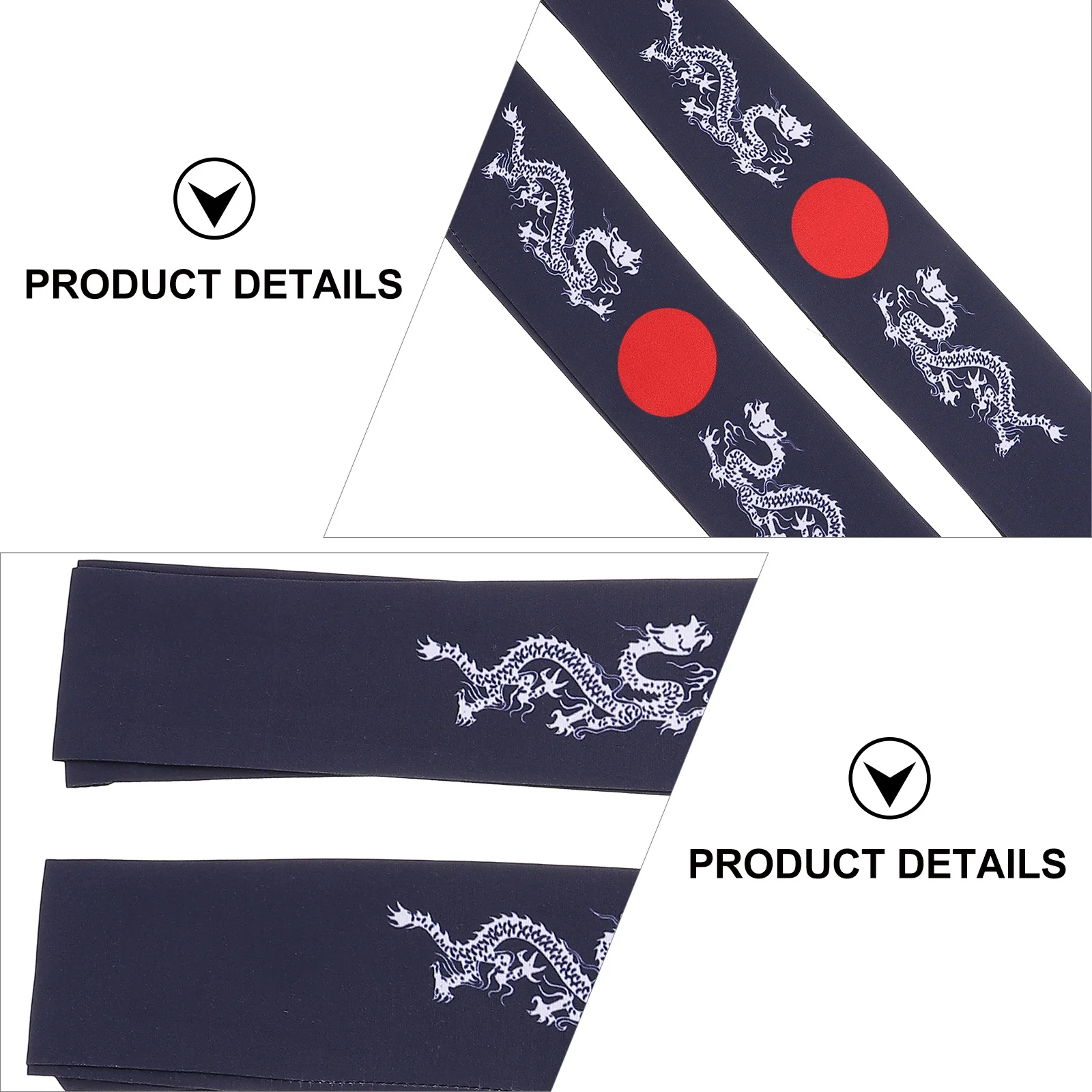 

2pcs Bushido Headbands Japanese Style Sports Running Karate Sweat Absorbing Cotton Hair Accessories for Men Women Blue