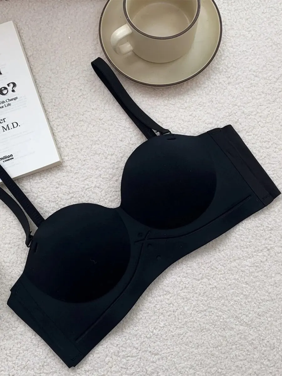 Reggiseno senza cuciture solido semplice da 1 pezzo comodo reggiseno Push-Up senza fili traspirante intimo da donna