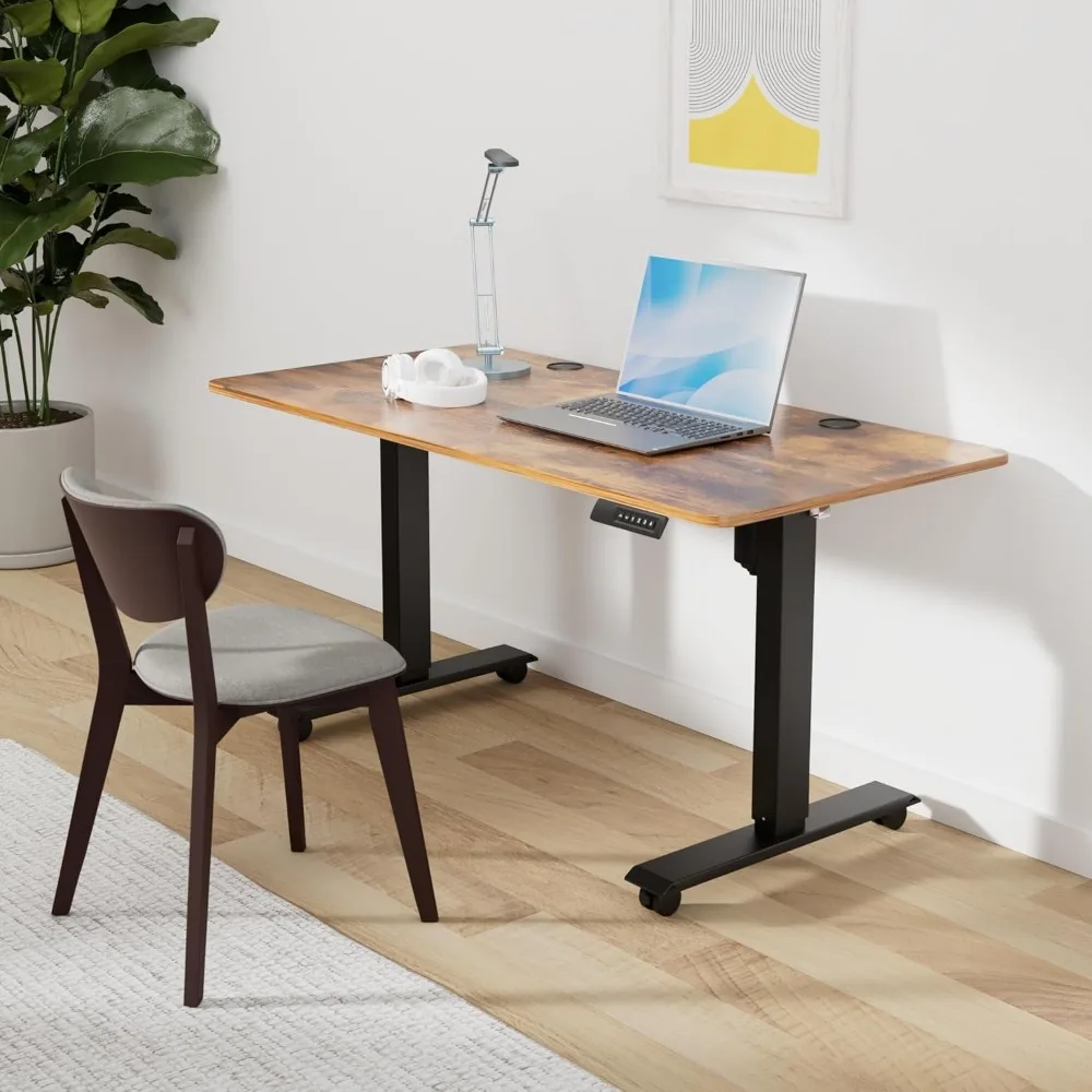 Electric Standing Desk, 55 X 24 in Adjustable Height Sit Stand Up Desks, Sit Stand Home Office Mobile Computer Desks, Desk