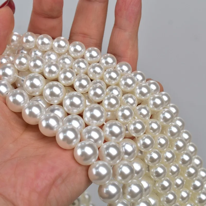 Großhandel Muschelperlen Nanyang Muschelperlen Weiße Perlen für Schmuckherstellung DIY Halskette Armband Ketten Ohrringe Zubehör – Detail 5