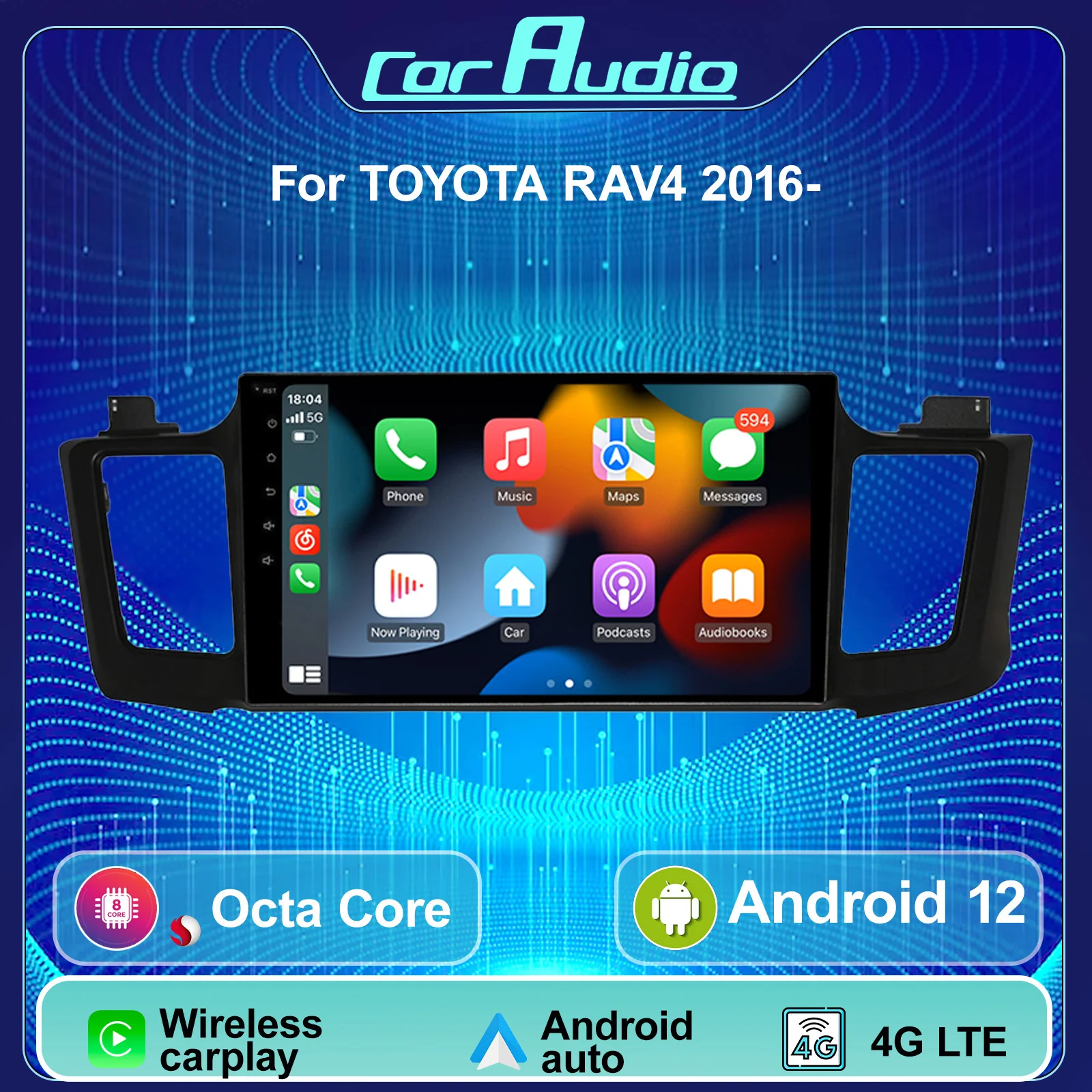 

10.1 Inch Android Car Multimedia Player For Toyota RAV4 2013-2018 GPS Navigation 4G LTE wireless Carplay