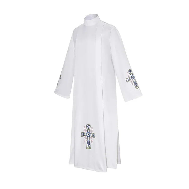 

COSda@Clergy Robes Catholic church Utensils Priest Robe White Gown Costume Christian Religious Etiquette SuppliesCOSda@