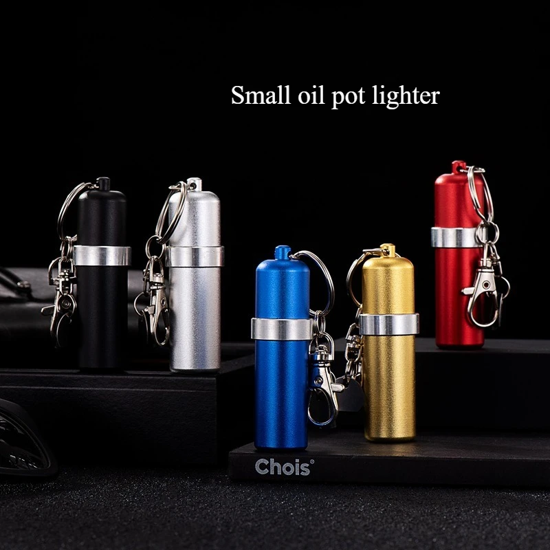 

Coal Oil Metal Lighter Oil Jar with Portable Small Oil Tank Mini Cigarette Alcohol Bottle Keychain Lighters & Smoking Accessorie