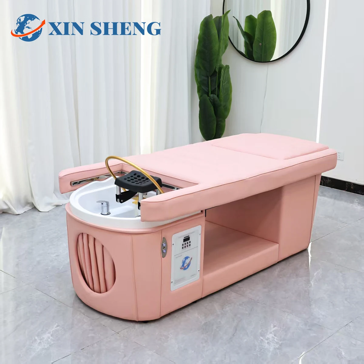 XinSheng Shampoo Bed, Head SPA Salon Beds with Back lifting and Foot Soaking Basin, Massage Table, Store Furniture Wholesale