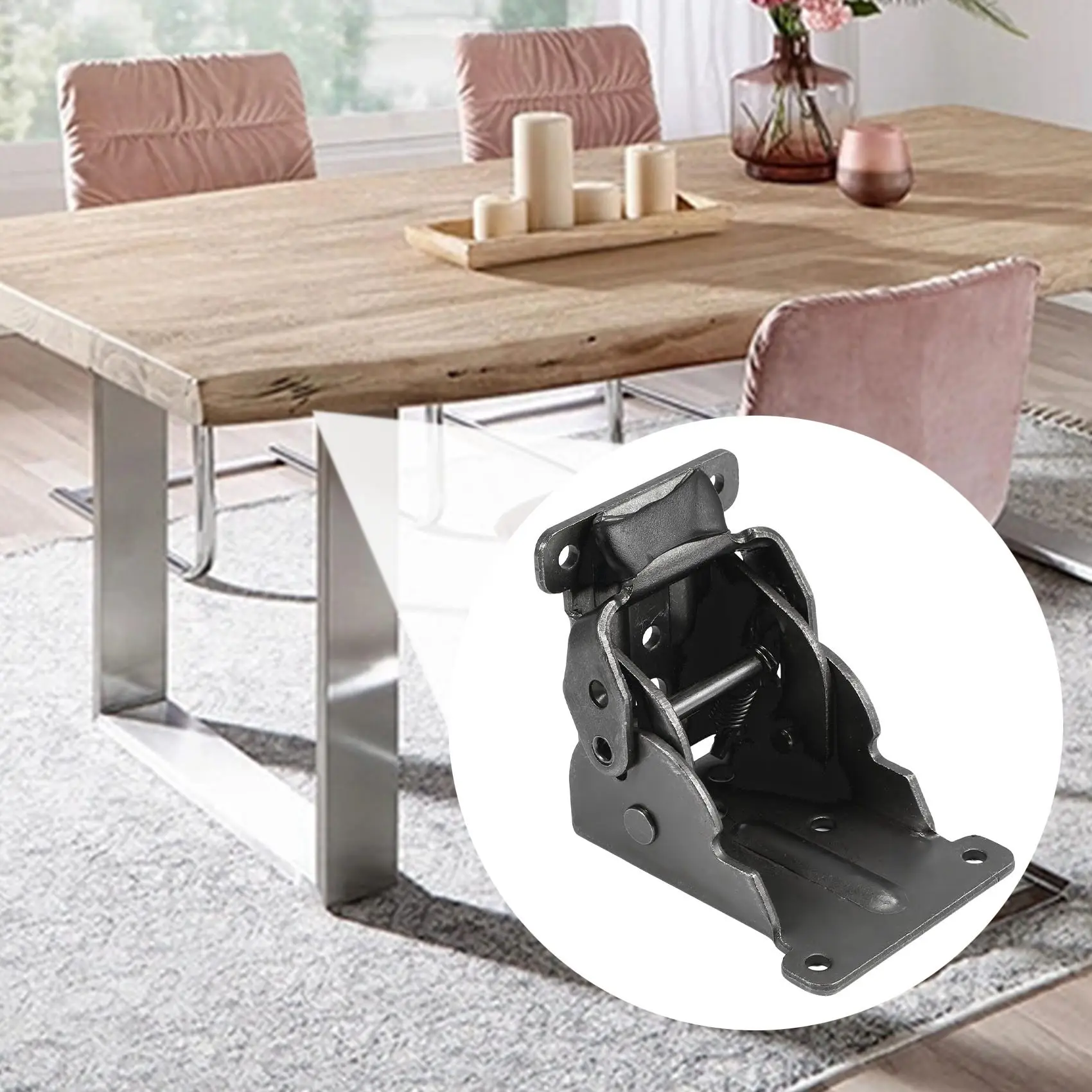 USER FRIENDLY-4Pcs Collapsible Support Frame Self-Locking Hinge Table Leg Fittings And Gussets - For Folding Legs Folding Workbe
