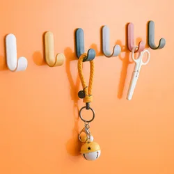 4PCS /1PC Towel Hook Plastic Door Hanger Self Adhesive Wall Hanger Hat Racks Key Hanger Wall Organizer Home Decor Key Holder