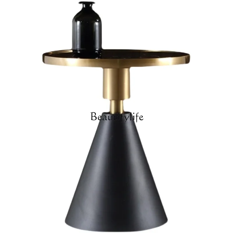 

FG26Light luxury marble sofa corner few modern golden stainless steel hotel small coffee table