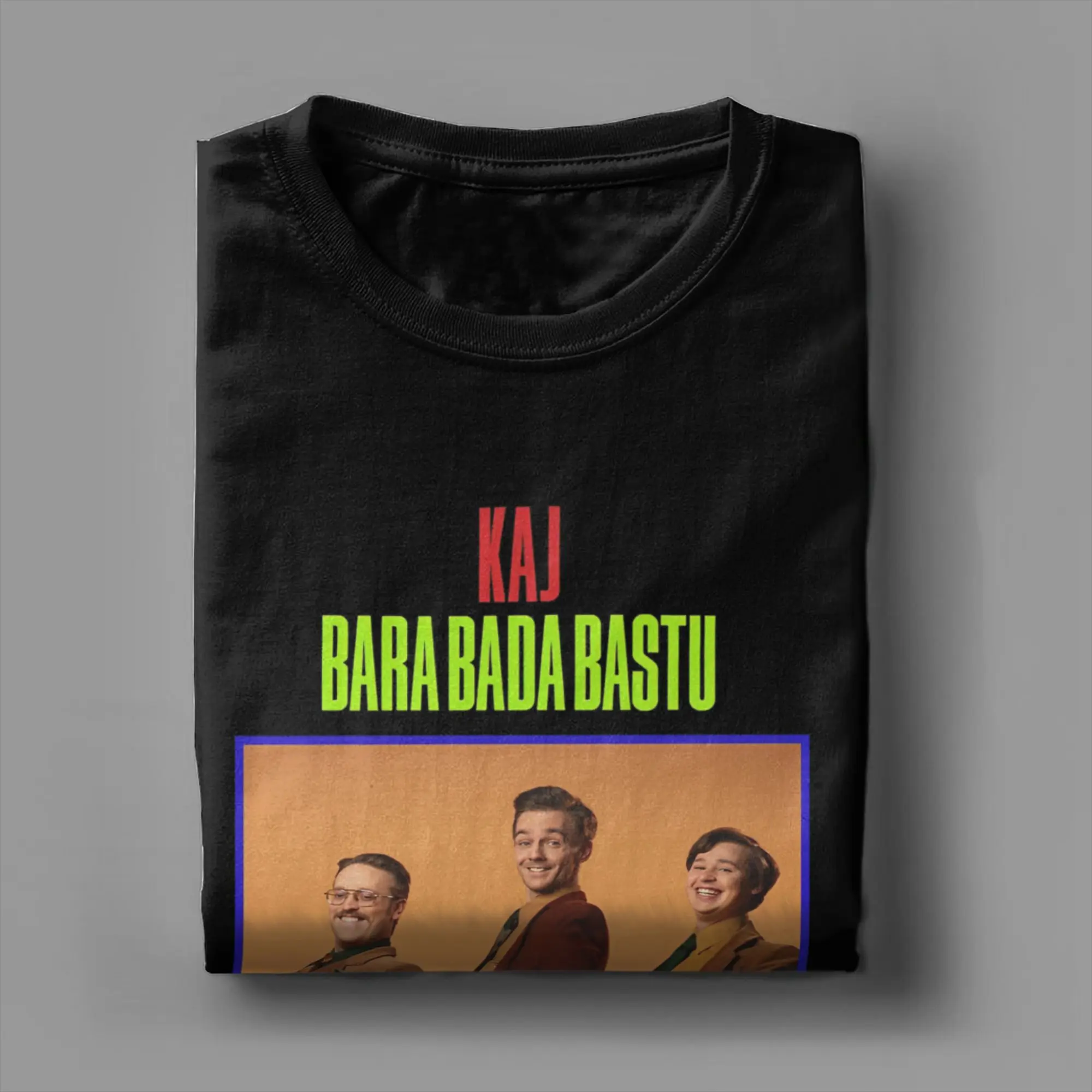 تي شيرت رجالي Bara Bada Bastu من KAJ تي شيرت قطني عتيق بأكمام قصيرة من Eurovisions 2025 تي شيرت برقبة دائرية أصلي