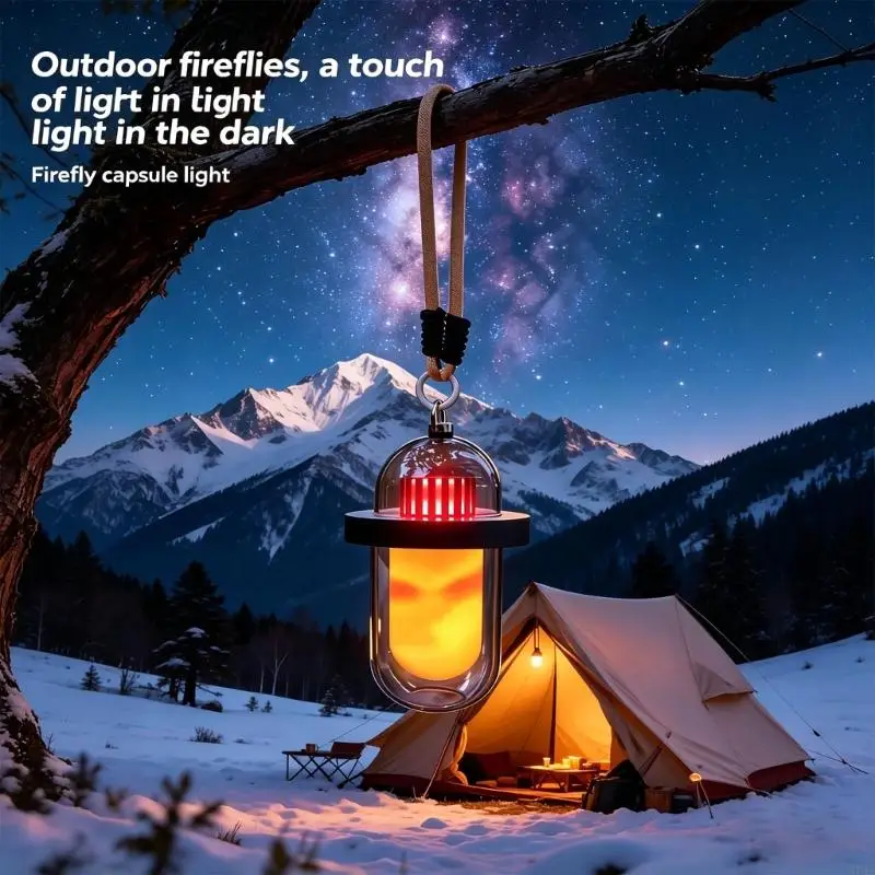 Portable Flame Camping Light With 8 LED Modes And 13 Hours Built-in Battery Perfect For Outdoor Indoor Decoration 87HA