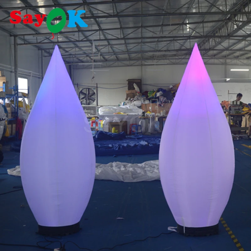 Inflatable Cone Water Droplets Decoration With Lights Inflatable Cone For Advertising Party Wedding Exhibition Decor