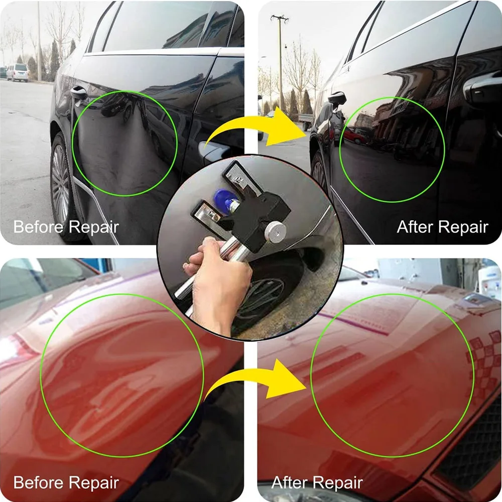 Car Paintless Removing Dent Puller Body Dent Repair Kit Dents Remover Suction Cup Dings Repair Tool for Car Hail Damage Creases