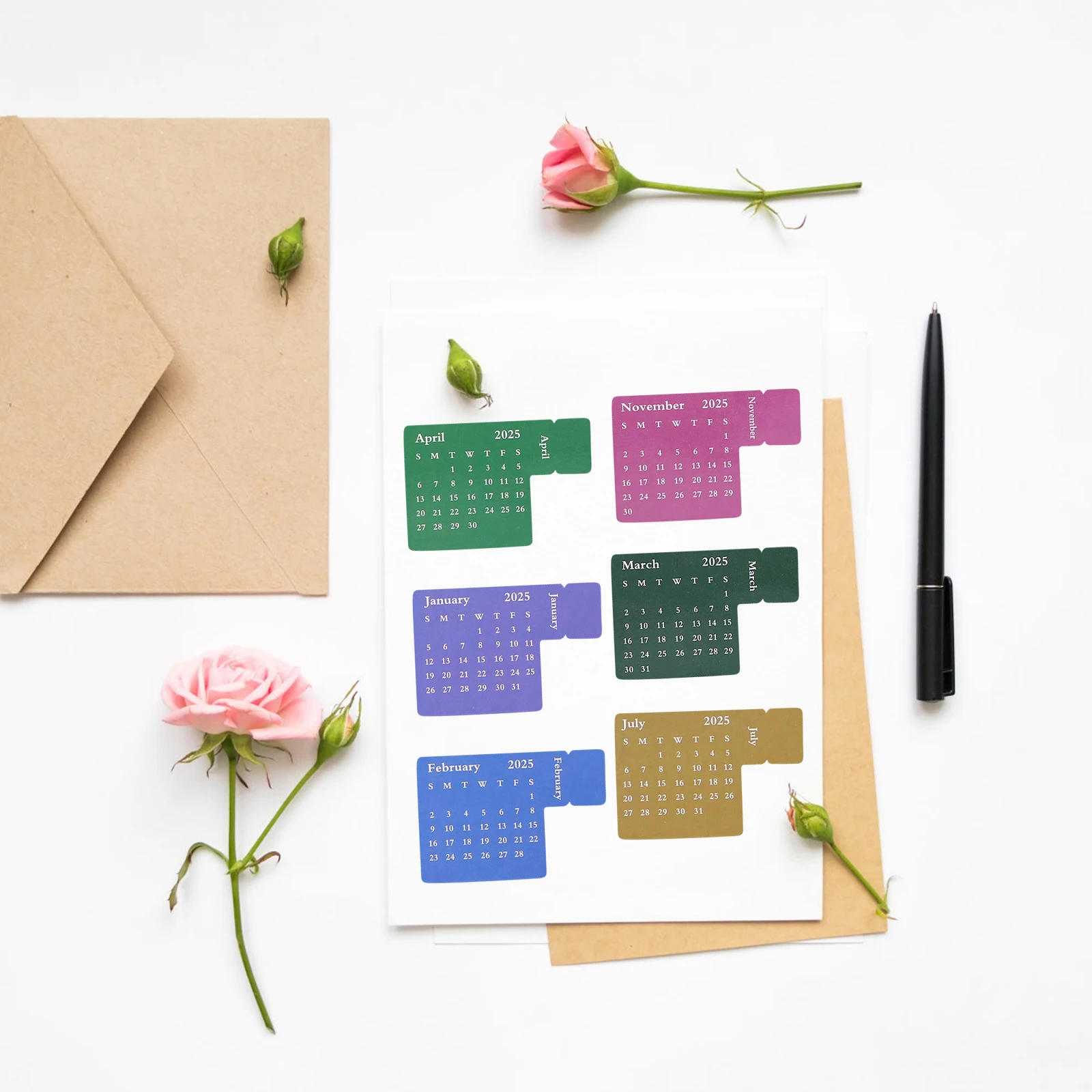 

8 Pcs Book Index Tabs Thickened Paper Sticky for Books Monthly Planner 2024 2025 Calendar Labels Notebooks