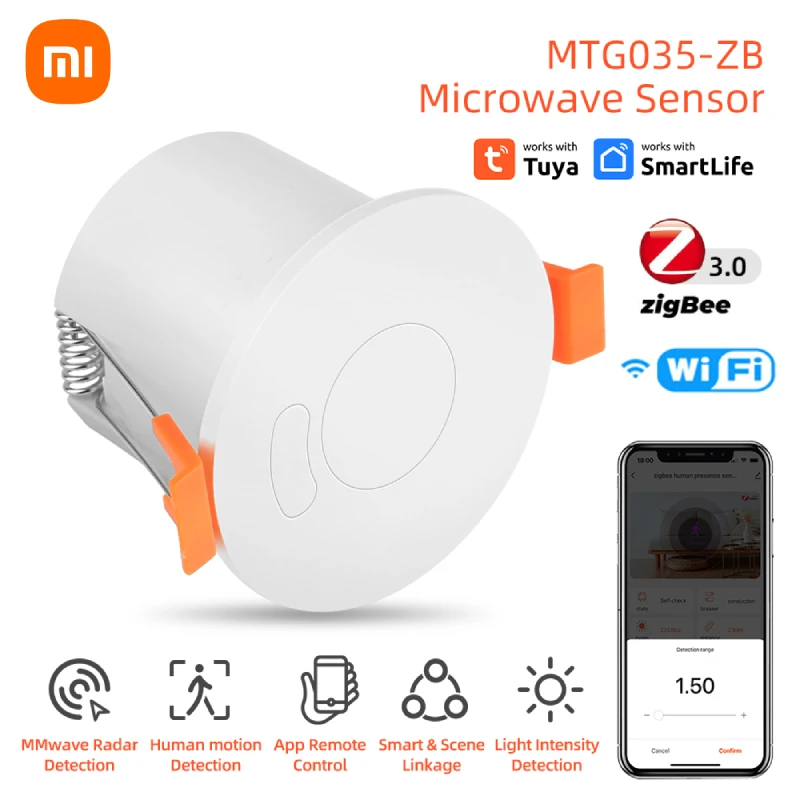 Xiaomi Tuya Smart Life Zigbee Human Presence Detector MmWave Radar Pir Motion Sensor Luminance Detection Built In Relay Lighting