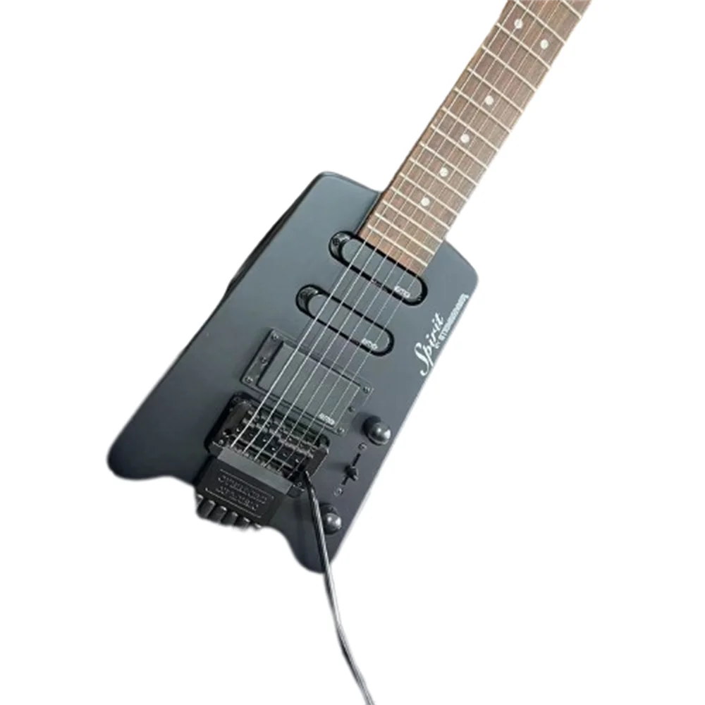 

High quality black satin 6-string electric guitar