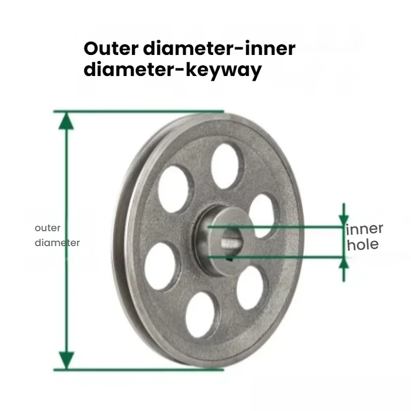 1Pc Dia 150-200mm V-Belt Pulley Hollow Single-Slot A Type Cast Iron Wheel Power Transmission Part for Industrial Machinery