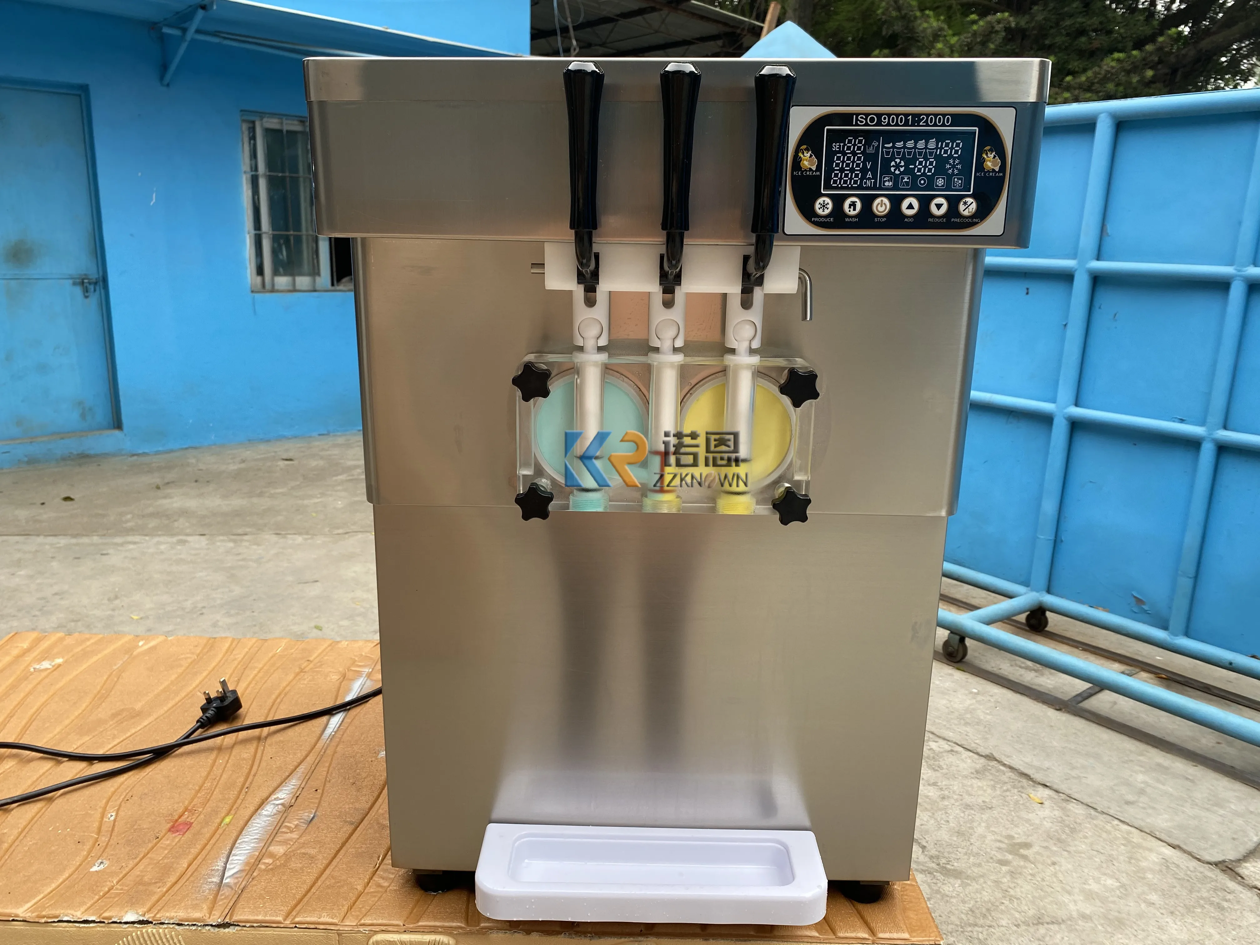 2023 comercial 3 sabores macio servir sorvete que faz a máquina para venda europa grau alimentício aço inoxidável elétrico frutas gelato m