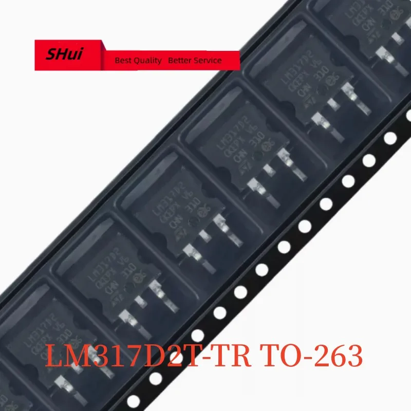 Regulador de tensão ajustável, LM317D2T-TR TO-263, LM317, LM317D2, 1,2 A, 1.5A atual, 1,2 a 37V, 10pcs