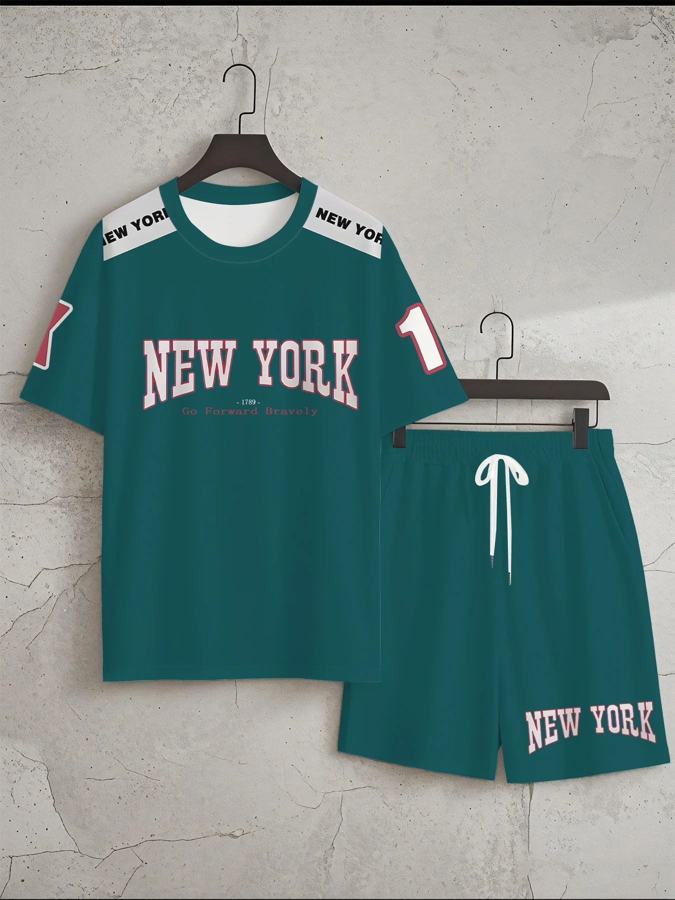 Summer 2025 New men's casual sportswear polyester fiber 3D printed outdoor men's wear