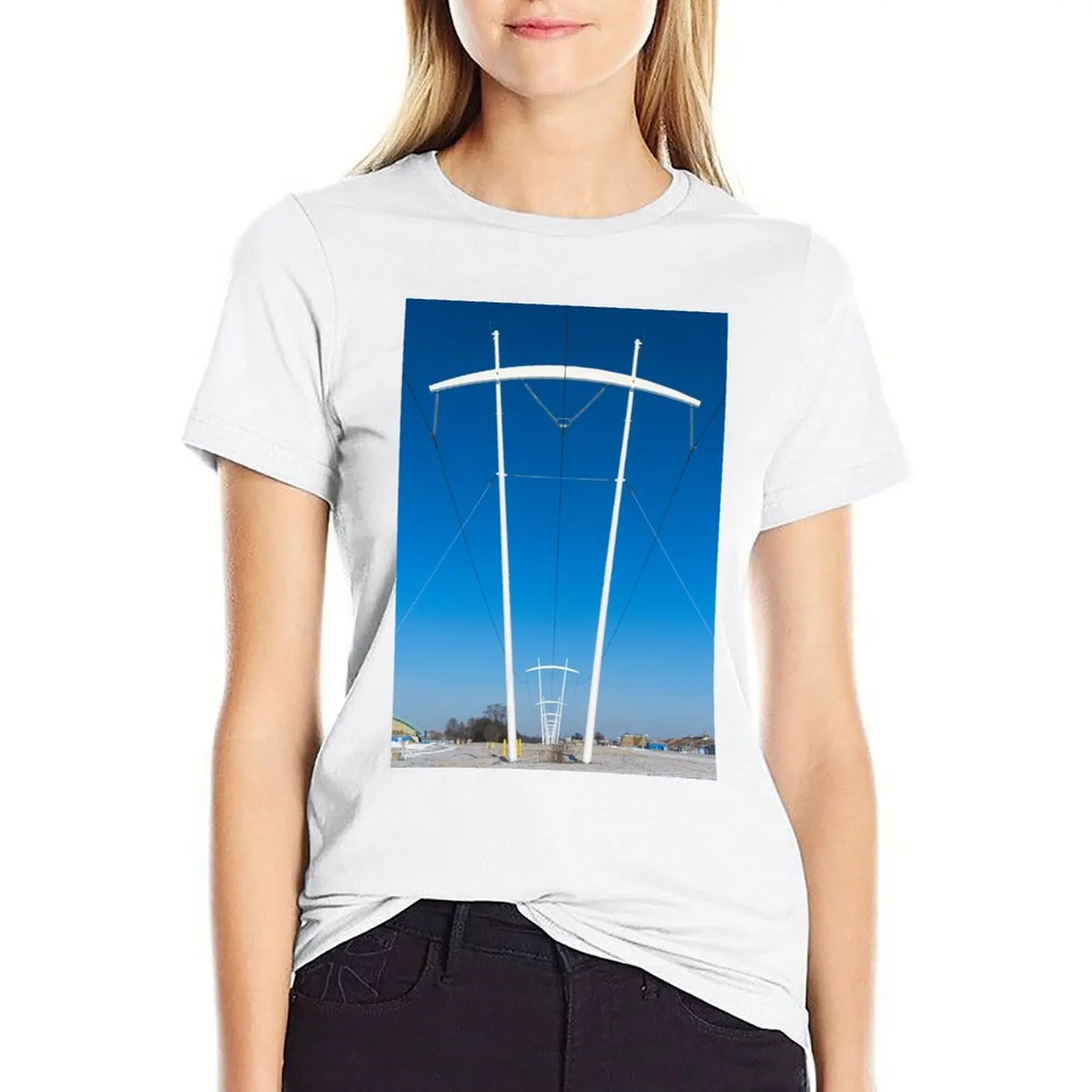 

Fermilab Power Towers T-shirt vintage clothes female Womens graphic t shirts