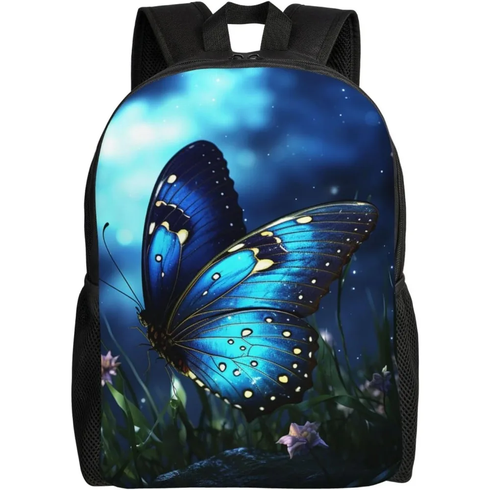 

Butterfly Night Cute Backpack Waterproof Lightweight Laptop Backpack Shoulder Bag Casual Daypack For Women Men